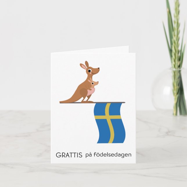 Schwedische Geburtstagskarte - Grattis på födelsed Karte (Vorderseite)