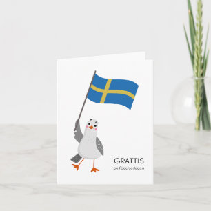 Schwedische Geburtstagskarte - Grattis på födelsed Karte