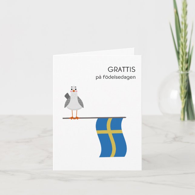 Schwedische Geburtstagskarte - Grattis på födelsed Karte (Vorderseite)