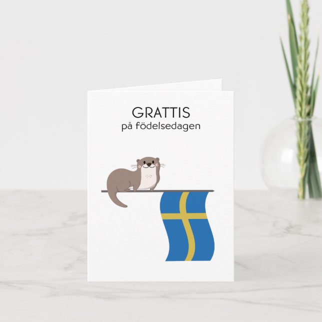 Schwedische Geburtstagskarte - Grattis på födelsed Karte (Vorderseite)