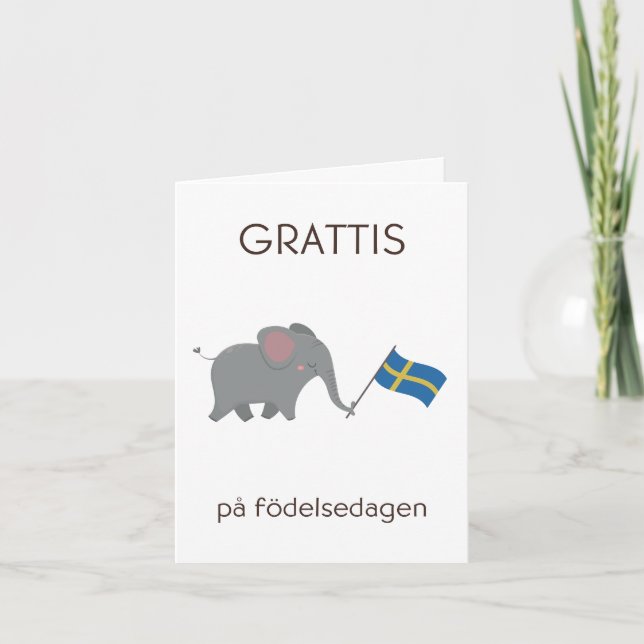 Schwedische Geburtstagskarte - Grattis på födelsed Karte (Vorderseite)