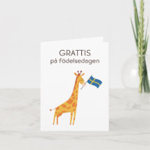 Schwedische Geburtstagskarte - Grattis på födelsed