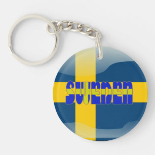 Schwedische glatte Flagge Schlüsselanhänger