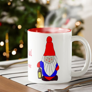 Schwedische Gnome Tomten Zweitone-Kaffee-Tasse Zweifarbige Tasse