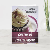 Schwedische Happy Birthday Card / Grattiskort