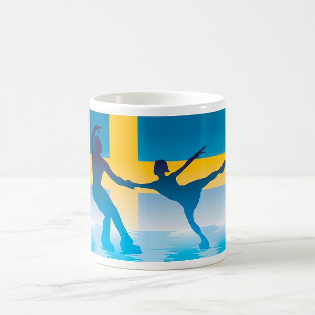 Schwedische Ice Skaten Duo Silhouette Kaffeetasse (Von Creator hochgeladen)