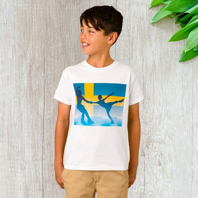 Schwedische Ice Skaten Duo Silhouette T-Shirt (Von Creator hochgeladen)