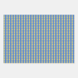 Schwedische Kronen in blau und gelb Geschenkpapier Set