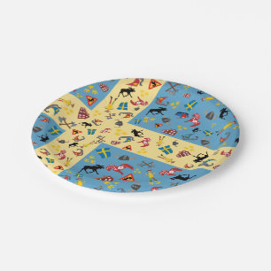 Schwedische Kultureinzelteile mit Flagge Pappteller