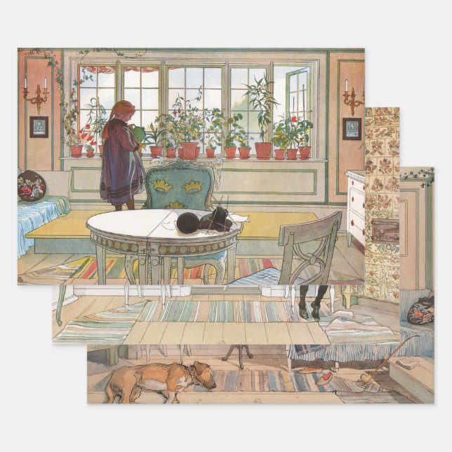 Schwedische Kunstauswahl von Carl Larsson Geschenkpapier Set (Set)
