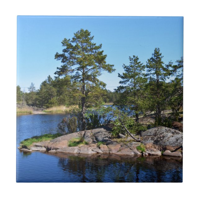 Schwedische Landkarte Fliese (Vorderseite)