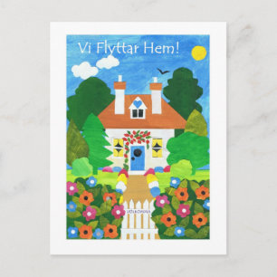 Schwedische neue Adresse Ankündigung Postkarte