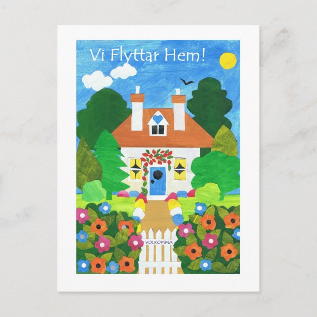 Schwedische neue Adresse Ankündigung Postkarte (Vorderseite)