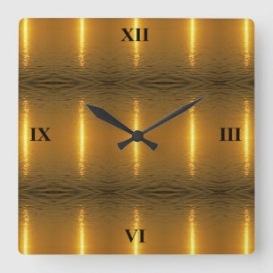 Schwedische Rippeln Quadratische Wanduhr