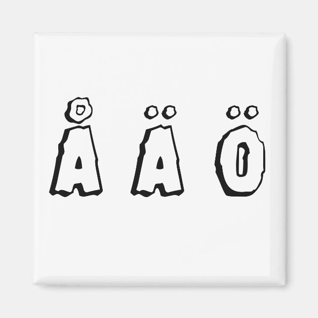 Schwedische Schreiben (å ä ö) Magnet (Vorne)