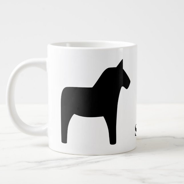 Schwedische Tasse Dala Horse Black (Links)