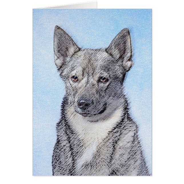 Schwedische Vallhund-Malerei - Niedliche Original  (Vorne)