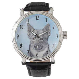 Schwedische Vallhund-Malerei - Niedliche Original  Armbanduhr