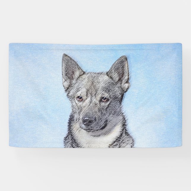 Schwedische Vallhund-Malerei - Niedliche Original  Banner (Horizontal)