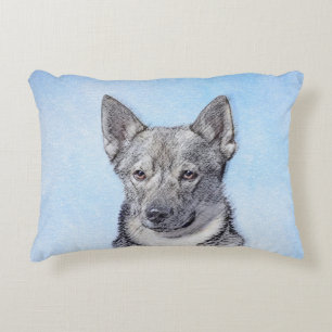 Schwedische Vallhund-Malerei - Niedliche Original Dekokissen