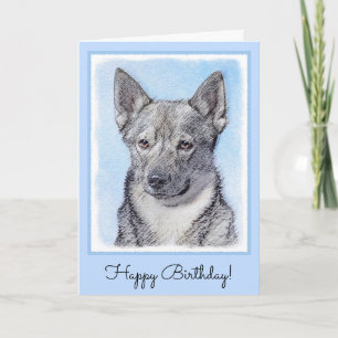 Schwedische Vallhund-Malerei - Niedliche Original  Karte