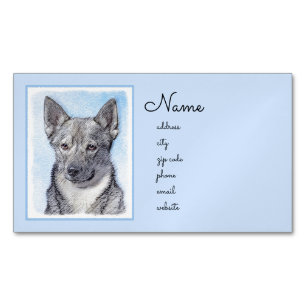 Schwedische Vallhund-Malerei - Niedliche Original  Magnetische Visitenkarte