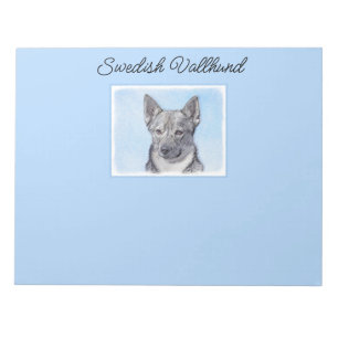 Schwedische Vallhund-Malerei - Niedliche Original  Notizblock