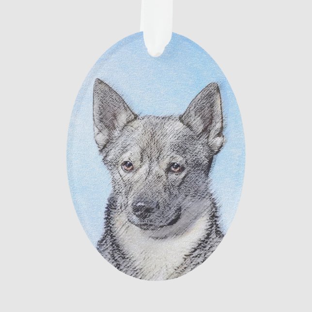 Schwedische Vallhund-Malerei - Niedliche Original  Ornament (Rückseite)
