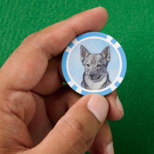 Schwedische Vallhund-Malerei - Niedliche Original  Pokerchips