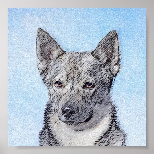 Schwedische Vallhund-Malerei - Niedliche Original  Poster (Vorne)