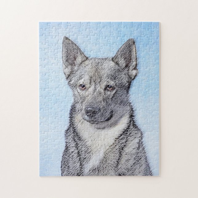 Schwedische Vallhund-Malerei - Niedliche Original  Puzzle (Vertikal)