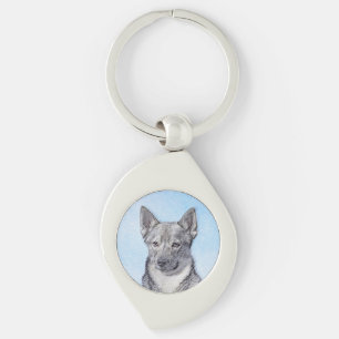 Schwedische Vallhund-Malerei - Niedliche Original  Schlüsselanhänger