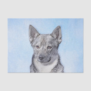 Schwedische Vallhund-Malerei - Niedliche Original Seidenpapier