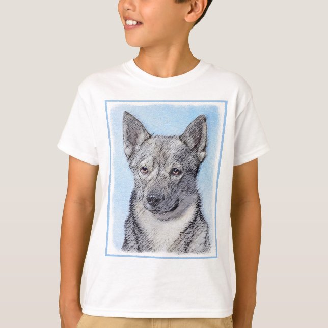 Schwedische Vallhund-Malerei - Niedliche Original  T-Shirt (Vorderseite)