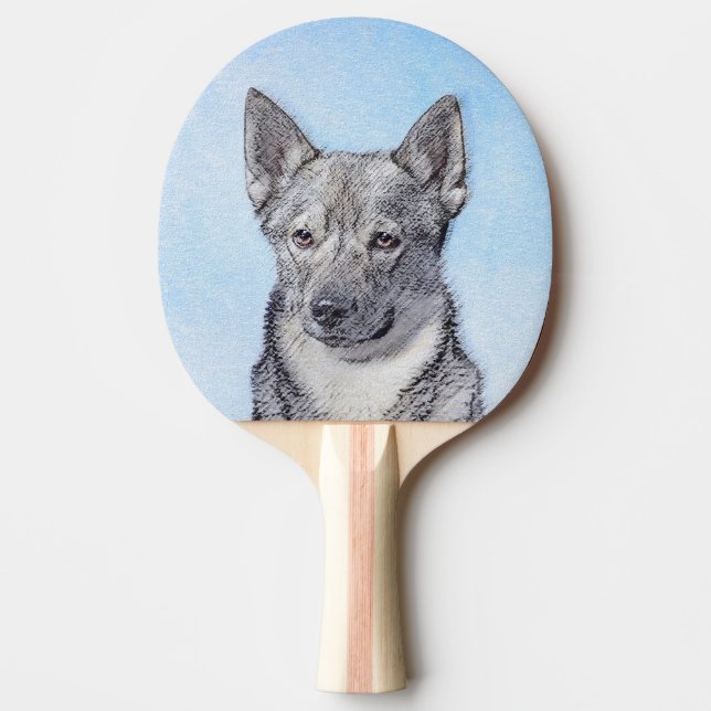 Schwedische Vallhund-Malerei - Niedliche Original  Tischtennis Schläger (Vorderseite)