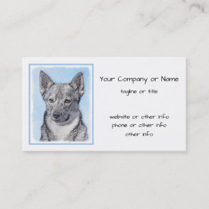 Schwedische Vallhund-Malerei - Niedliche Original  Visitenkarte