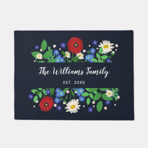 Schwedische VolksBlumen - Familienname Fußmatte