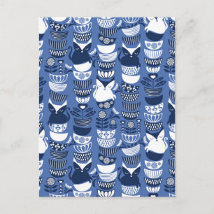 Schwedische Volkskatzen I Postkarte