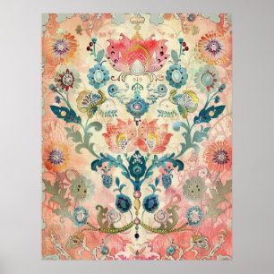 Schwedische Volkskunst Antike Skandinavische Ethni Poster