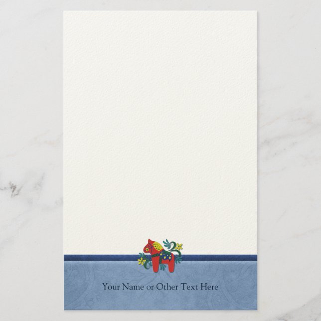 Schwedische Volkskunst Dala Pferdegewohnheit Briefpapier (Vorderseite)