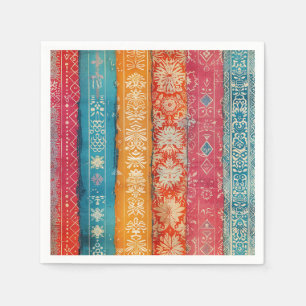Schwedische Volkskunst Vintag skandinavisches Ethn Serviette