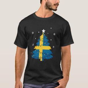 Schwedische Weihnachtsbaum-Flagge Festliches Schwe T-Shirt