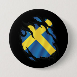 Schwedische zerrissene Flagge Button