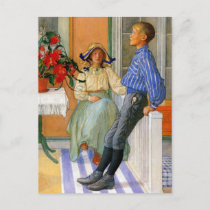 Schwedischer Bruder und Schwester 1911 Postkarte