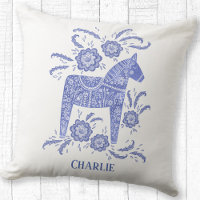 Schwedischer Dala Horse Art Blue Individuelle Name