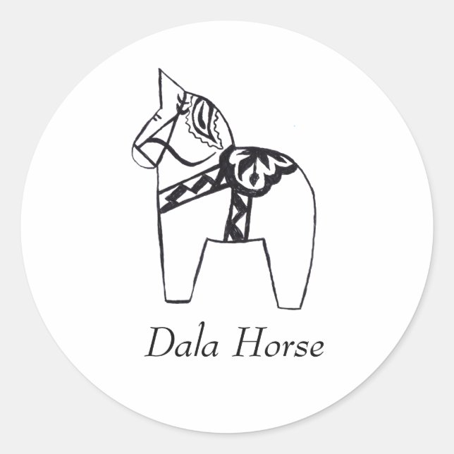 Schwedischer Dala Horse Sticker (Vorderseite)