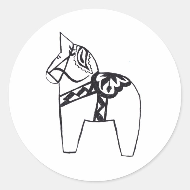 Schwedischer Dala Horse Sticker (Vorderseite)
