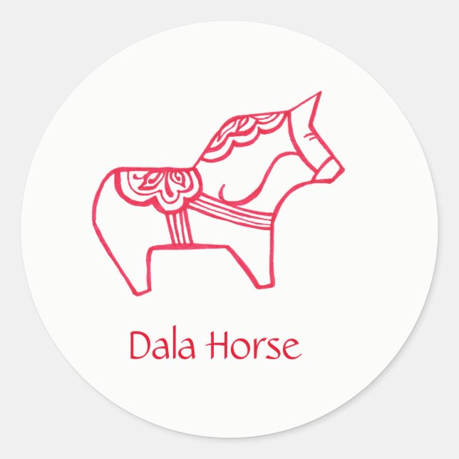 Schwedischer Dala Horse Sticker (Vorderseite)