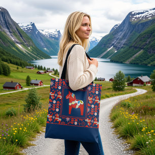 Schwedischer Dala-Pferd-Druck-Tote-Bag