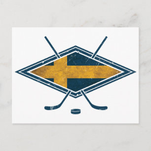 Schwedischer Eishockey Postkarte